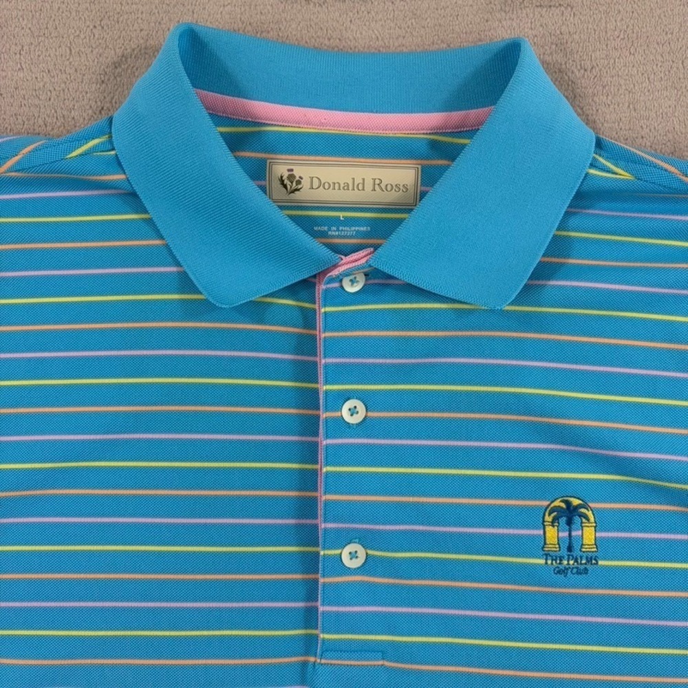Donald Ross THE PALMS GOLF CLUB LA QUINTA Performance Polo Shirt‎ Men Large NWOT